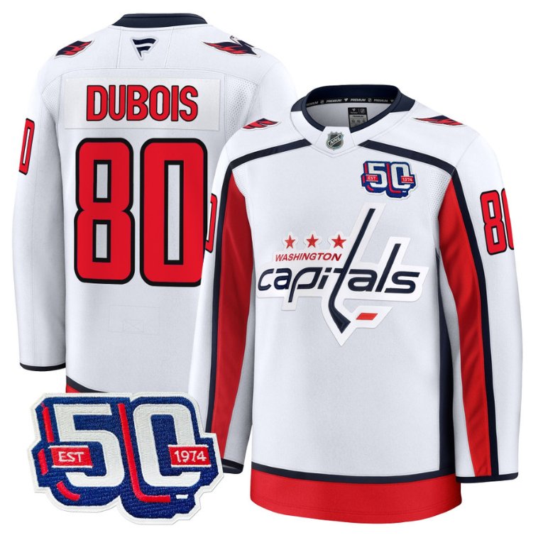 Men Pierre Dubois Jersey #80 Washington Capitals 50th Anniversary Stitched White