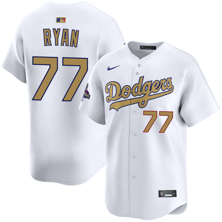 River Ryan Los Angeles Dodgers Home 2025 Gold Collection Limited Jersey