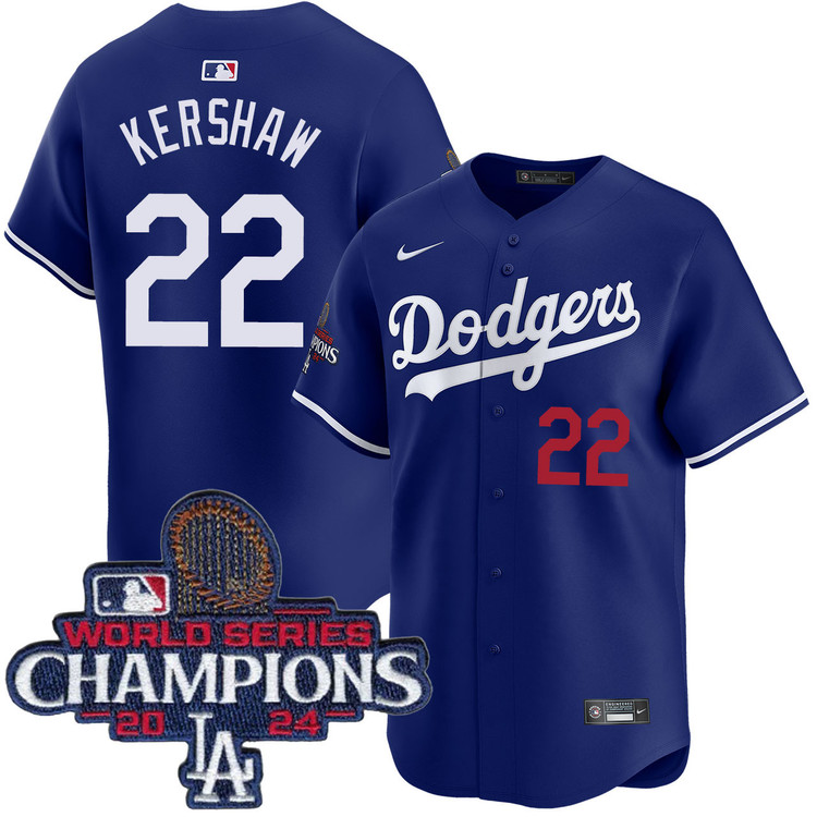 Clayton Kershaw Los Angeles Dodgers Alternate Royal Limited World Series Champions Jersey