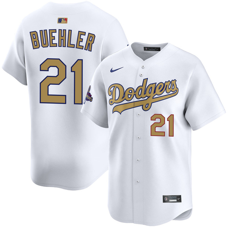Walker Buehler Los Angeles Dodgers Home 2025 Gold Collection Limited Jersey