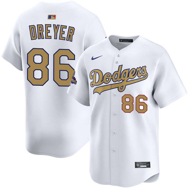 Jack Dreyer Los Angeles Dodgers Home 2025 Gold Collection Limited Jersey