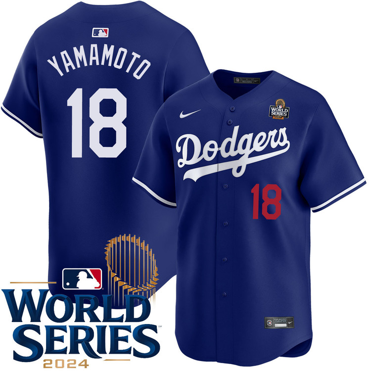 Yoshinobu Yamamoto Los Angeles Dodgers Alternate Royal Limited World Series Jersey
