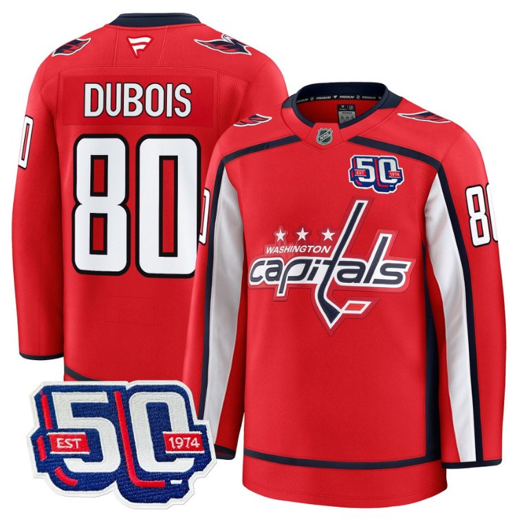 Men Pierre Dubois Jersey #80 Washington Capitals 50th Anniversary Stitched Red