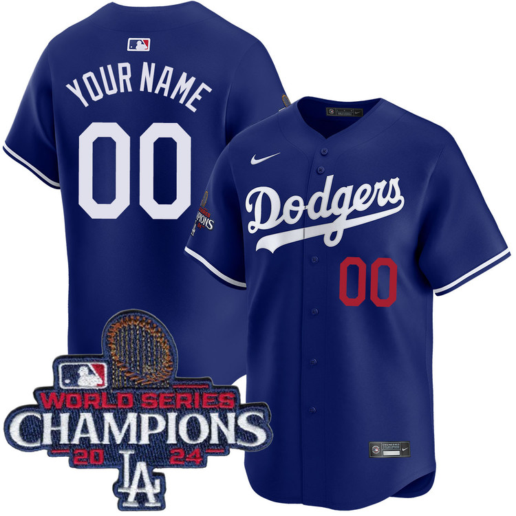 Los Angeles Dodgers Personalized Alternate Royal Limited World Series Champions Jersey