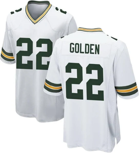 Green Bay Packers Matthew Golden White 2025 NFL Draft First Round Pick Game Jersey
