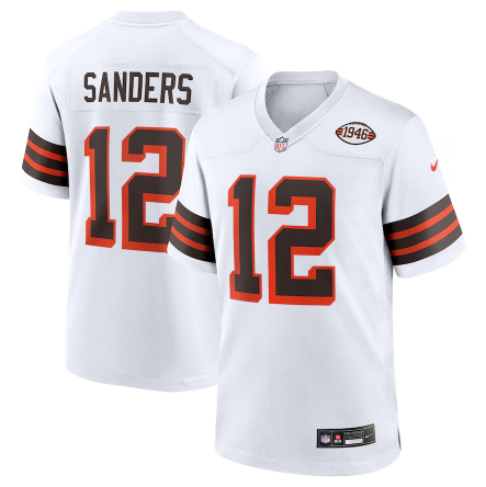 Cleveland Browns Shedeur Sanders White 2025  Draft 2nd Alternate Game Jersey