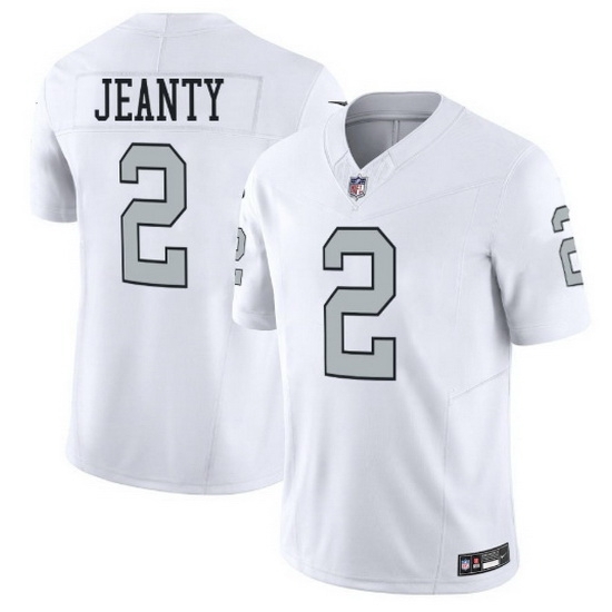 Las Vegas Raiders 2 Ashton Jeanty White 2025 F U S E Vapor Stitched Football Jerseys