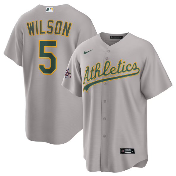 Athletics Jacob Wilson Gray 2025 MLB All-Star Game Road Replica Player Jersey