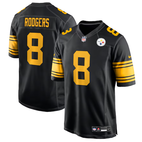 Pittsburgh Steelers Aaron Rodgers Black Alternate Jersey