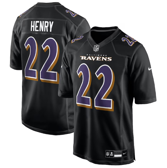 Baltimore Ravens Derrick Henry Carbon Black Fashion Jersey