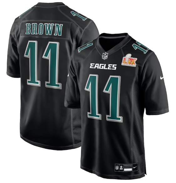 Philadelphia Eagles A.J. Brown Carbon Black Super Bowl LIX Fashion Game Player Jersey