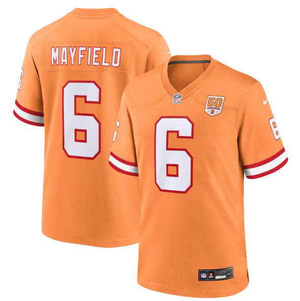 Men's Youth women's Tampa Bay Buccaneers Baker Mayfield Creamsicle 50th Season Game Jersey