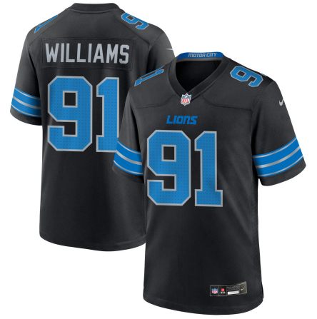 Men's Youth Women's Detroit Lions Tyleik Williams Black 2025 Draft First Round Pick Game Jersey
