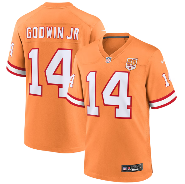 Men's Youth women's Tampa Bay Buccaneers Chris Godwin Jr. Creamsicle 50th Season Game Jersey