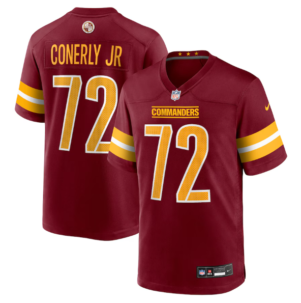 Men's Youth Women's Washington Commanders Josh Conerly Jr. Burgundy 2025 Draft First Round Pick Game Jersey