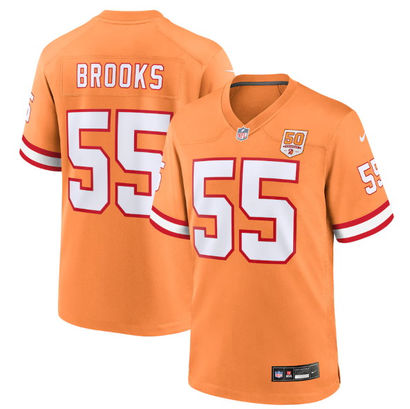 Men's Youth women's Tampa Bay Buccaneers Derrick Brooks Creamsicle 50th Season Game Jersey