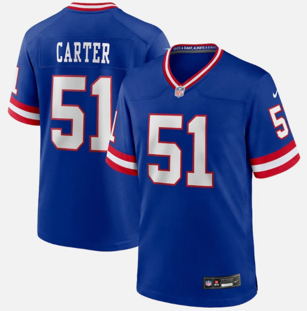 Men's Youth Women's Abdul Carter Royal New York Giants First Round Pick 2nd Alternate Game Jersey