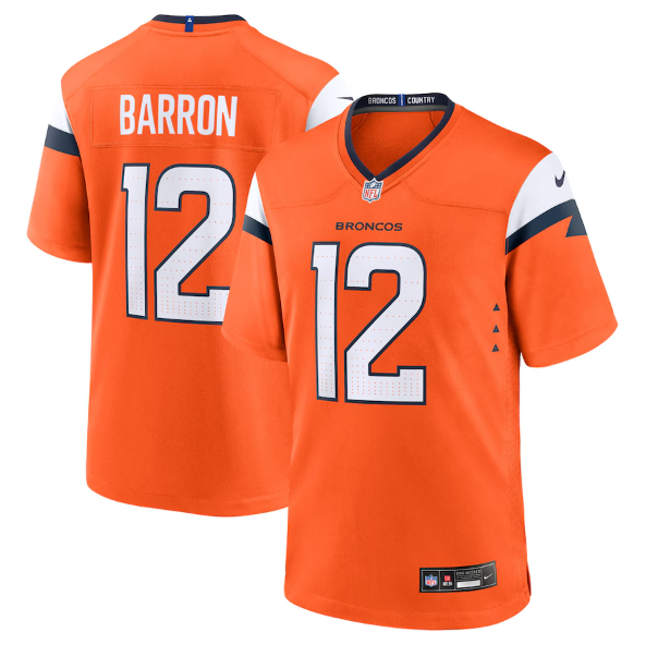Men's Youth Women's Denver Broncos Jahdae Barron Orange 2025 Draft First Round Pick Game Jersey