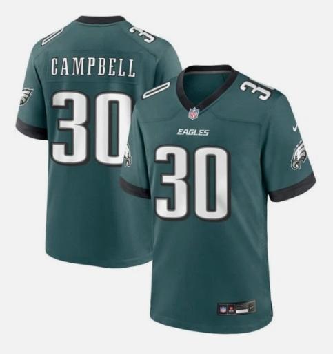 Men's Youth Women's Philadelphia Eagles #30 Jihaad Campbell Green 2025 Draft First Round Pick Game Jersey