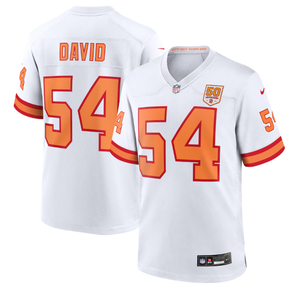 Men's Youth women's '76 Tampa Bay Buccaneers Lavonte David White 50th Season Game Jersey