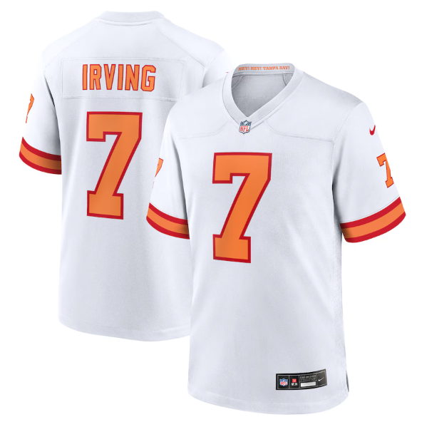 Men's Youth women's '76 Tampa Bay Buccaneers Bucky Irving White Game Jersey