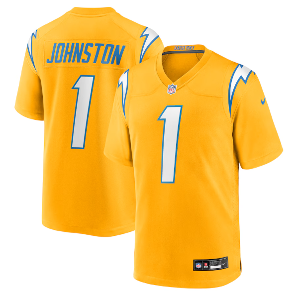 Men's Youth women's Los Angeles Chargers Quentin Johnston Gold Alternate Charger Power Game Player Jersey