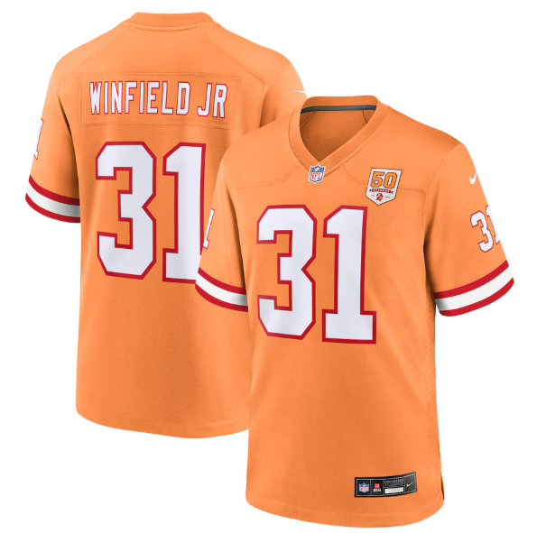 Men's Youth women's Tampa Bay Buccaneers Antoine Winfield Jr. Creamsicle 50th Season Game Jersey