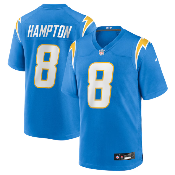 Men's Youth Women's Los Angeles Chargers Omarion Hampton Powder Blue 2025 Draft First Round Pick Game Jersey
