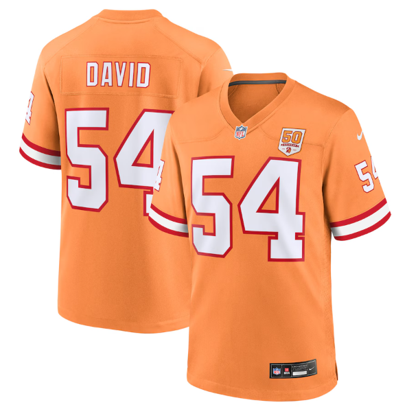 Men's Youth women's Tampa Bay Buccaneers Lavonte David Creamsicle 50th Season Game Jersey