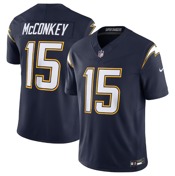 Men's Youth women's Los Angeles Chargers Ladd McConkey Navy Alternate Super Chargers Vapor F.U.S.E. Limited Jersey