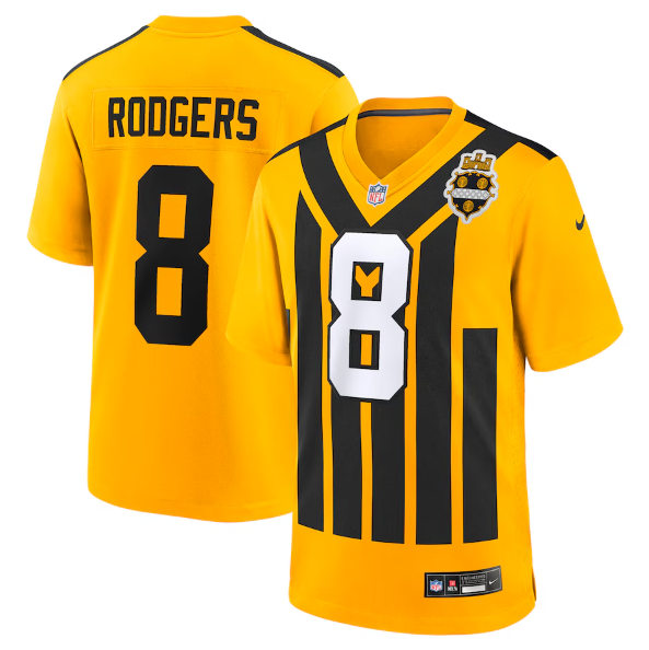 Pittsburgh Steelers Aaron Rodgers Gold Alternate 1933 Throwback Game Jersey