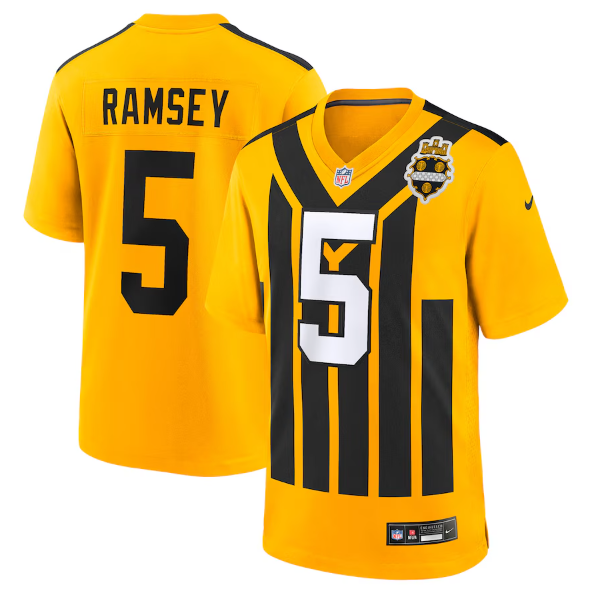 Pittsburgh Steelers Jalen Ramsey Gold Alternate 1933 Throwback Game Jersey