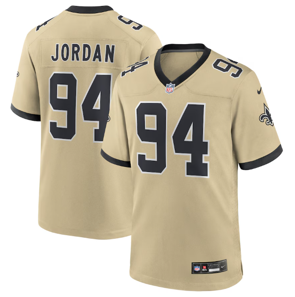 New Orleans Saints Cameron Jordan Gold Gameday Golds Alternate Game Player Jersey