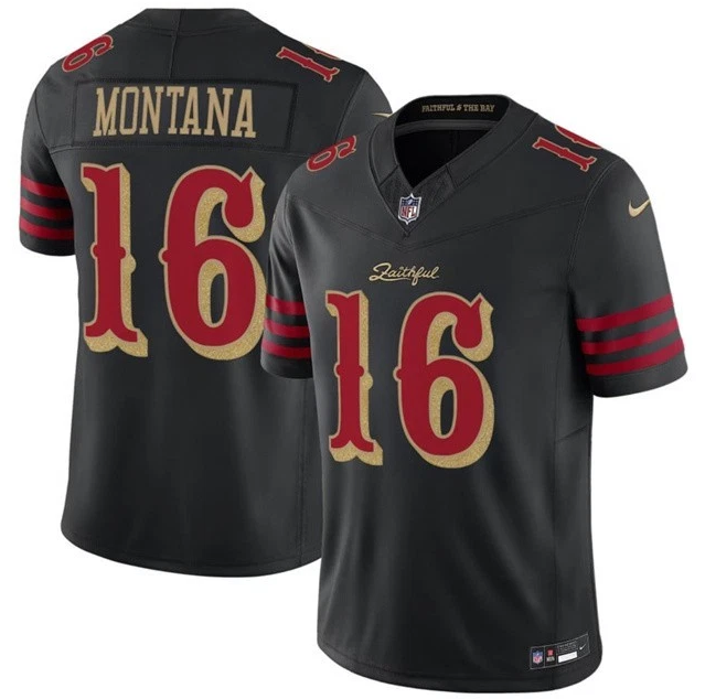 49ers Joe Montana Black 2025 F.U.S.E. “Rivalries” Vapor Limited Jersey