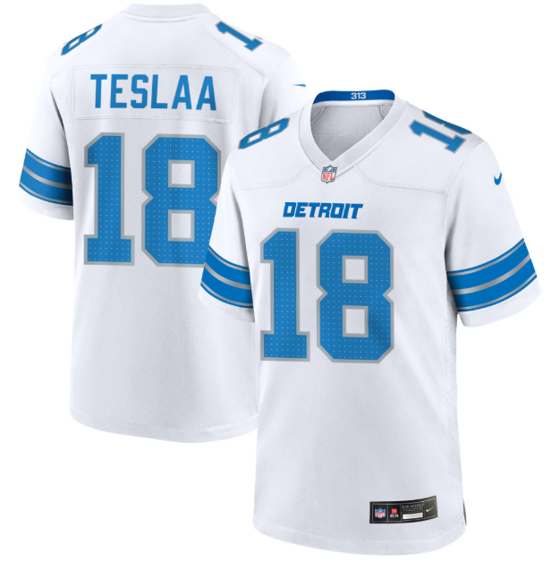Detroit Lions Isaac TeSlaa White Player Jersey