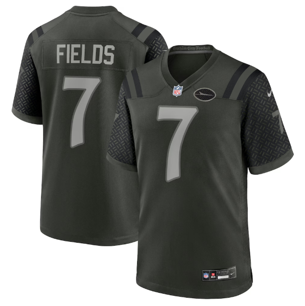New York Jets Justin Fields Gotham Green 2025 Rivalries Collection Game Jersey