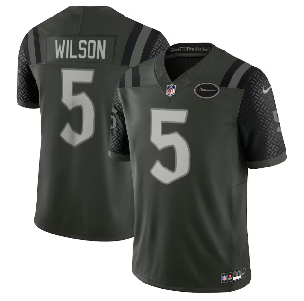 New York Jets Garrett Wilson Gotham Green 2025 Rivalries Collection Limited Jersey