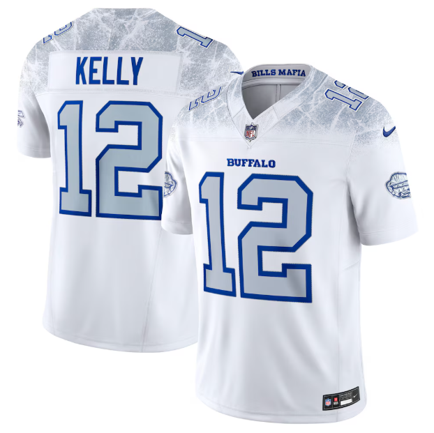 Buffalo Bills Jim Kelly White 2025 Rivalries Collection Retired Player Limited Jersey