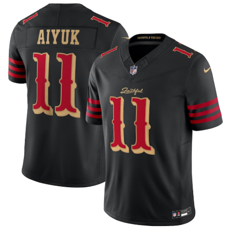 San Francisco 49ers Brandon Aiyuk Black 2025 Rivalries Collection Limited Jersey
