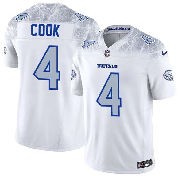 Buffalo Bills #4 James Cook White 2025 FUSE Rivalries Vapor Limited Football Stitched Jersey