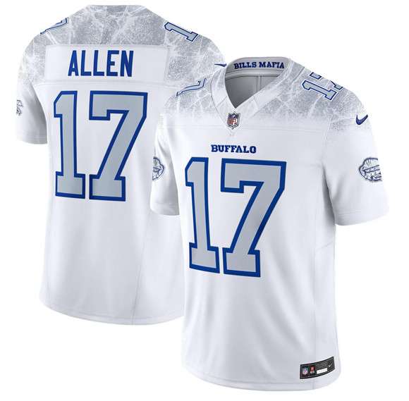 Buffalo Bills #17 Josh Allen White 2025 FUSE Rivalries Vapor Limited Football Stitched Jersey