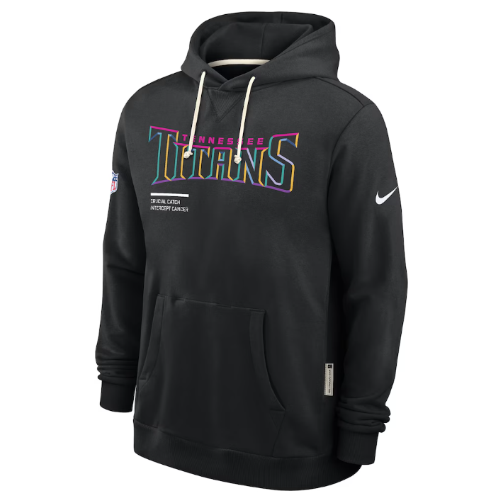 Tennessee Titans Black 2025 Crucial Catch Sideline Standard Issue Dri-FIT Hoodie