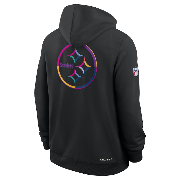 Pittsburgh Steelers Black 2025 Crucial Catch Sideline Standard Issue Dri-FIT Hoodie