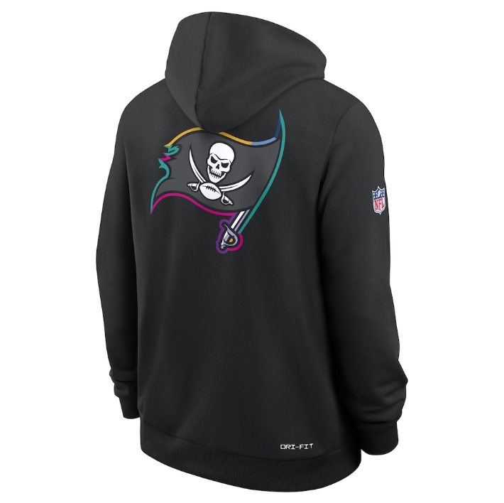Tampa Bay Buccaneers Black 2025 Crucial Catch Sideline Standard Issue Dri-FIT Hoodie