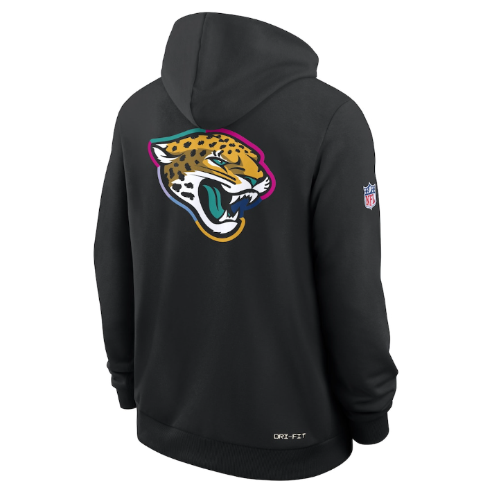 Jacksonville Jaguars Black 2025 Crucial Catch Sideline Standard Issue Dri-FIT Hoodie