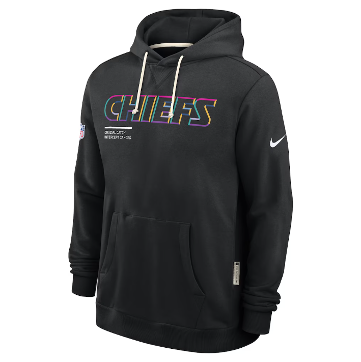 Kansas City Chiefs Black 2025 Crucial Catch Sideline Standard Issue Dri-FIT Hoodie