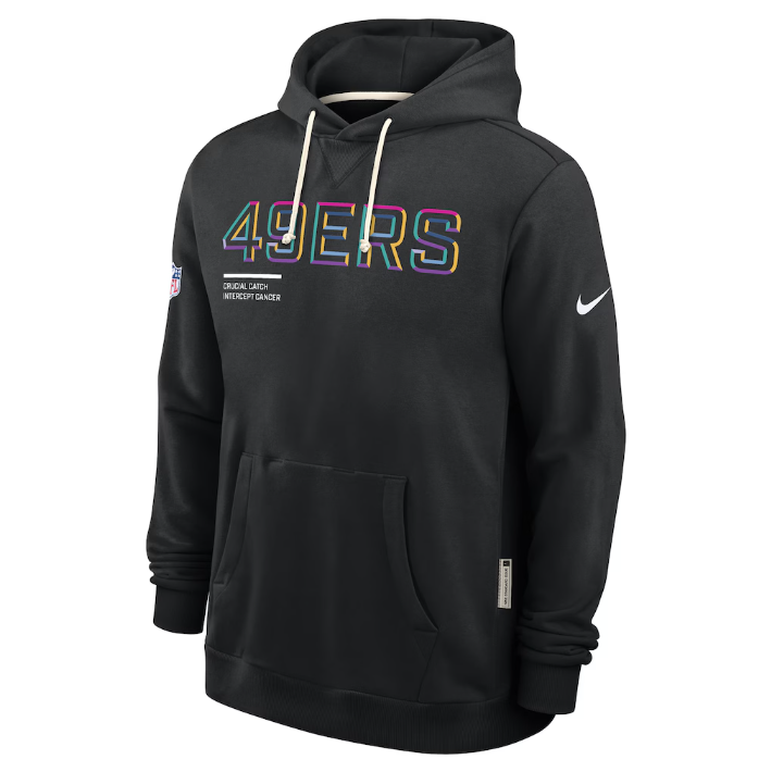 San Francisco 49ers Black 2025 Crucial Catch Sideline Standard Issue Dri-FIT Hoodie