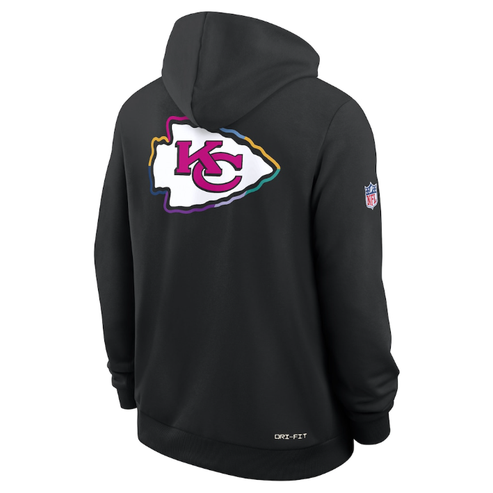 Kansas City Chiefs Black 2025 Crucial Catch Sideline Standard Issue Dri-FIT Hoodie