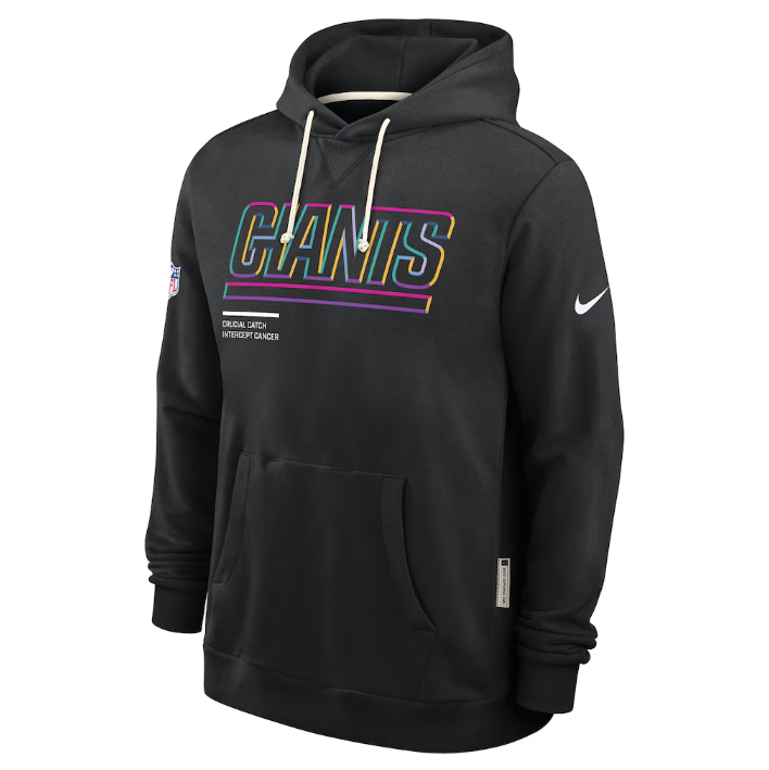 New York Giants Black 2025 Crucial Catch Sideline Standard Issue Dri-FIT Hoodie
