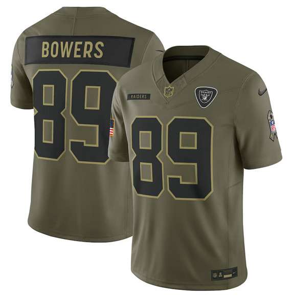 Las Vegas Raiders #89 Brock Bowers Olive 2025 Salute to Service Limited Football Stitched Jersey